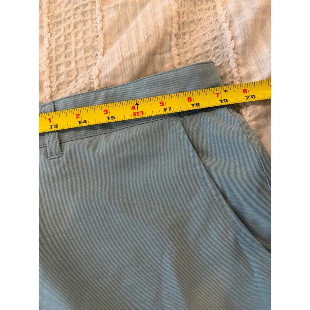 Johnnie-O Mens Performance Shorts Size 38 Green Blue Micro Stripe Golf Active